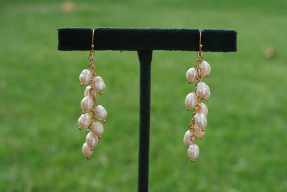 Real water pearl earrings (1-3515)(ex)