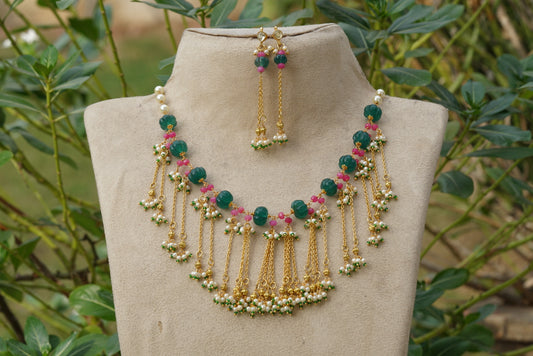Beads necklace set (4-6691)(N)