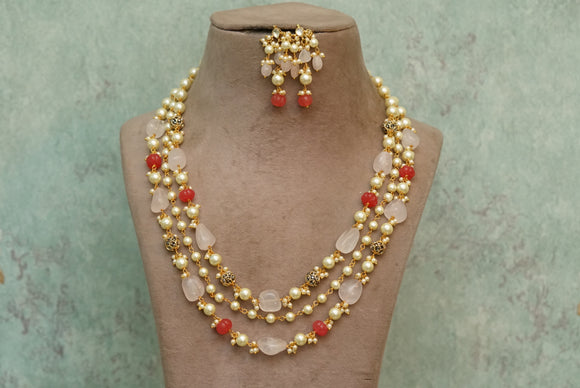 Beads necklace set (4-6688)(N)
