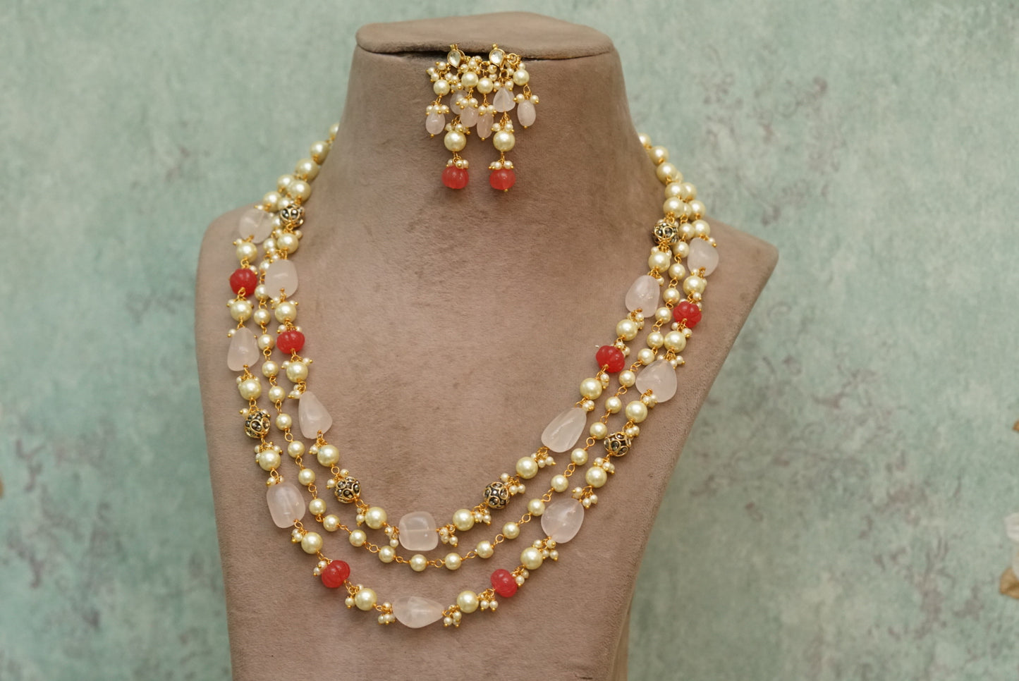 Beads necklace set (4-6688)(N)
