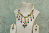 Kundan Beads necklace set (4-6696)(N)