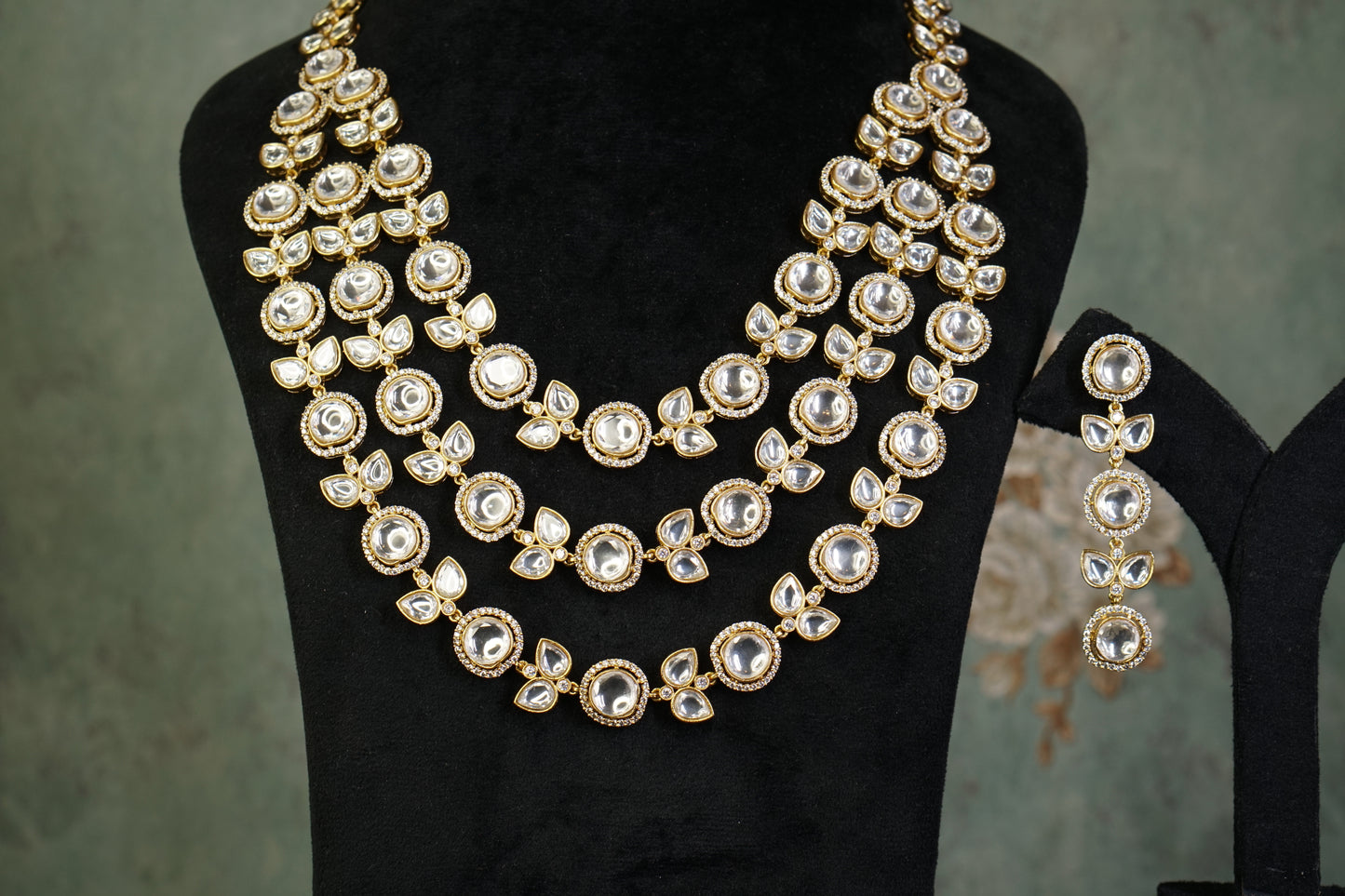 Polki Necklace Set (4-9451)(B)