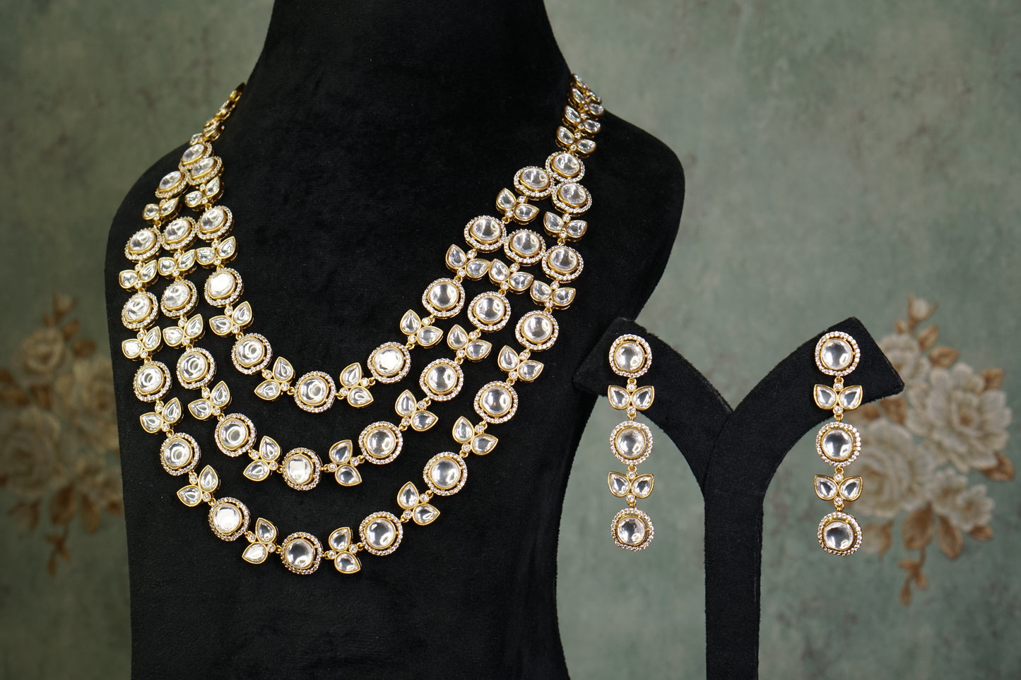 Polki Necklace Set (4-9451)(B)