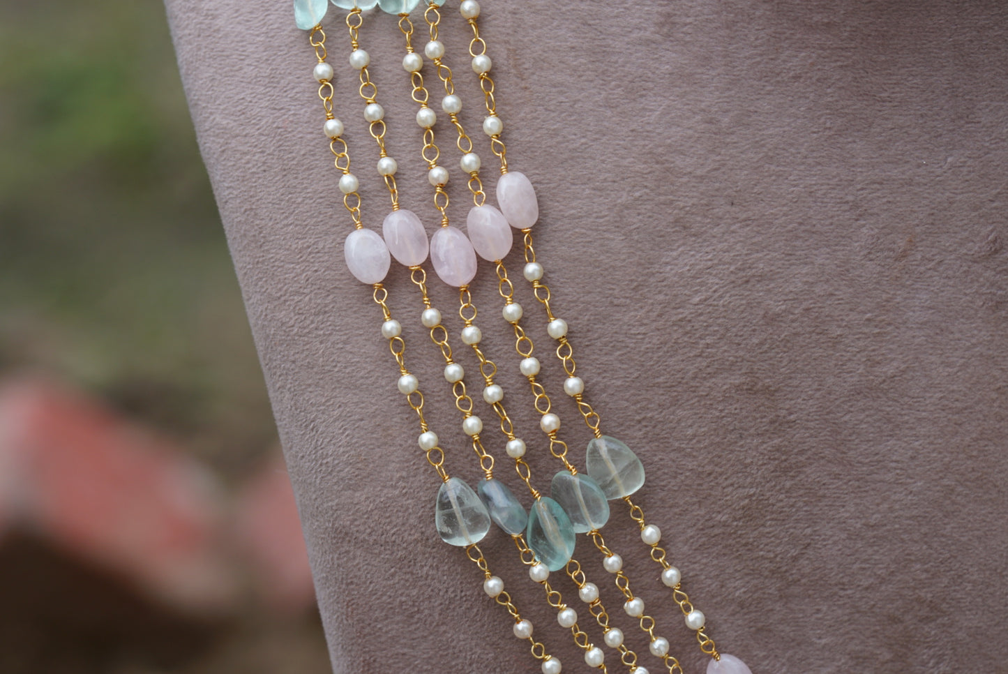 Beads necklace set (4-6689)(N)