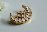 92.5 silver Mossainite Polki Hairclip (5-1529)(k)