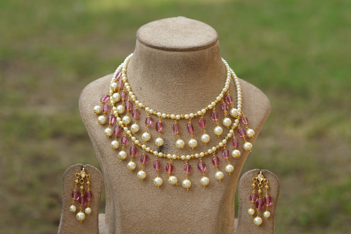 Beads necklace set (4-6686)(N)