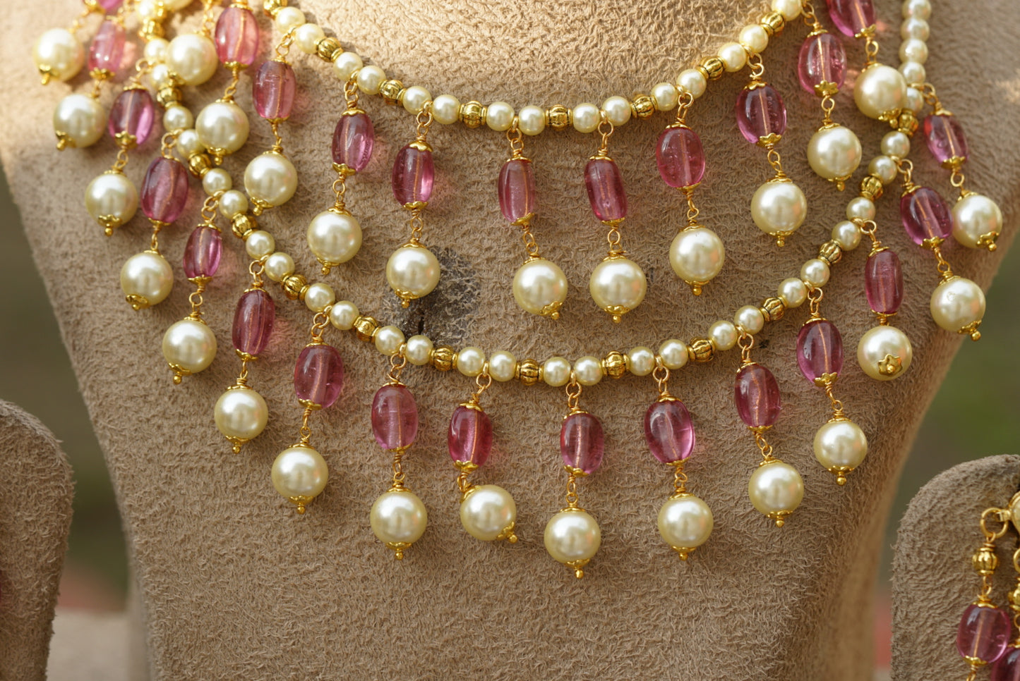 Beads necklace set (4-6686)(N)