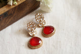 Red Polki Earring (1-4230)(B)