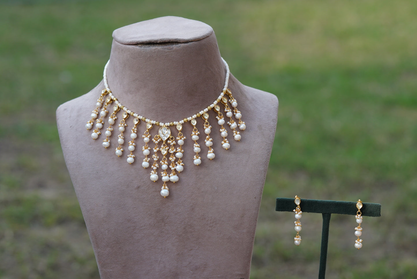 Kundan Beads necklace set (4-6682)(N) - JEWELSTYLE