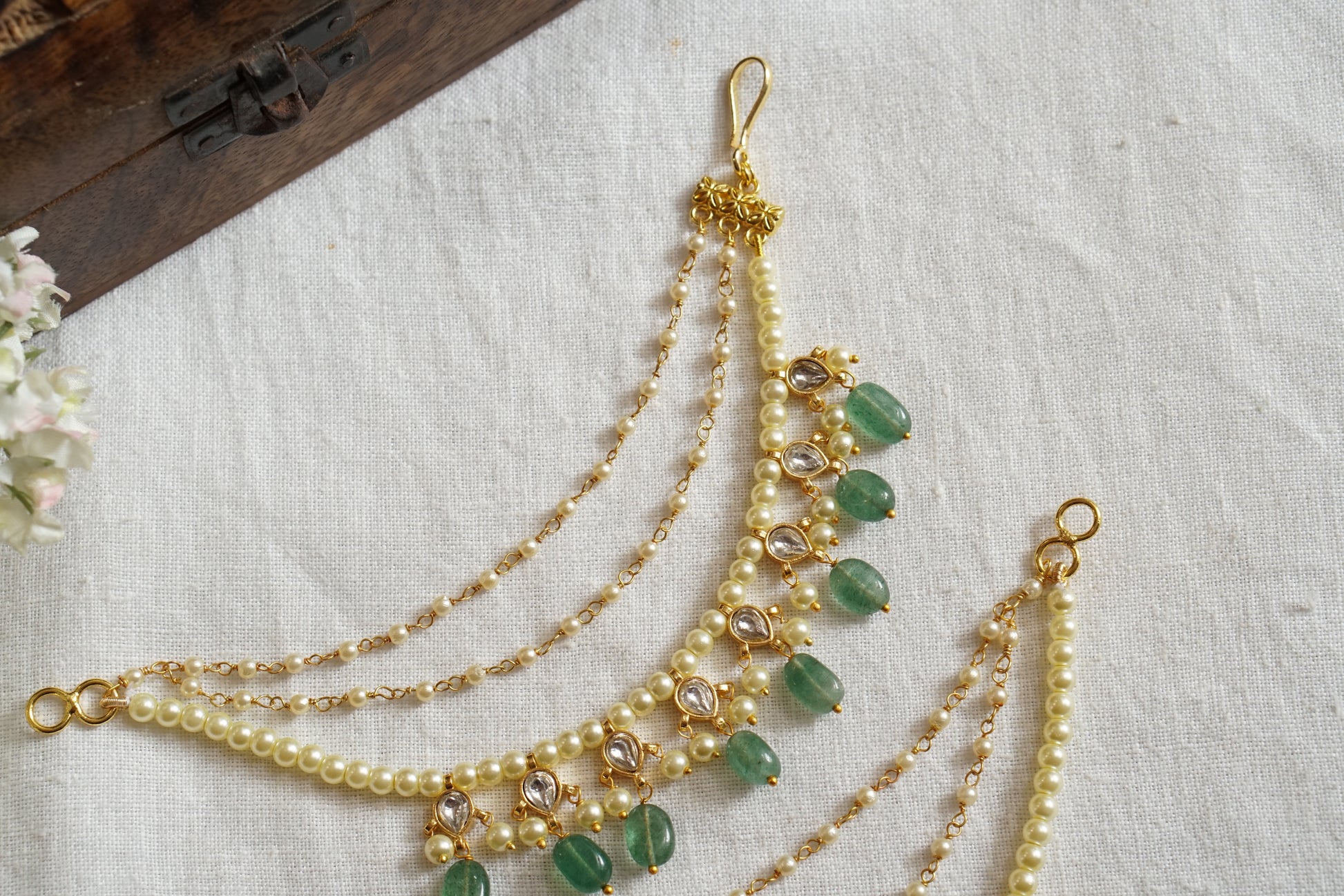 Kundan Earchain(9-310)(N) - JEWELSTYLE