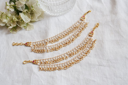 Kundan Beads Earchain(9-358)(A)