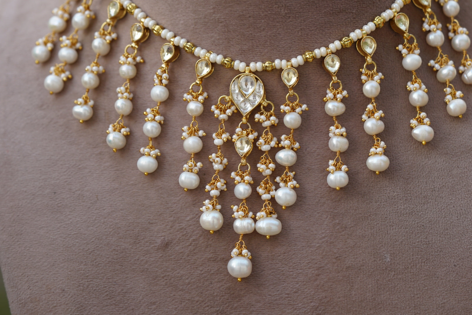 Kundan Beads necklace set (4-6682)(N) - JEWELSTYLE