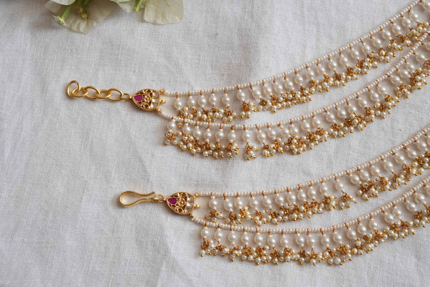Kundan Beads Earchain(9-358)(A)