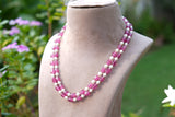 Pink beads Necklace  (4-9757)(Ex)