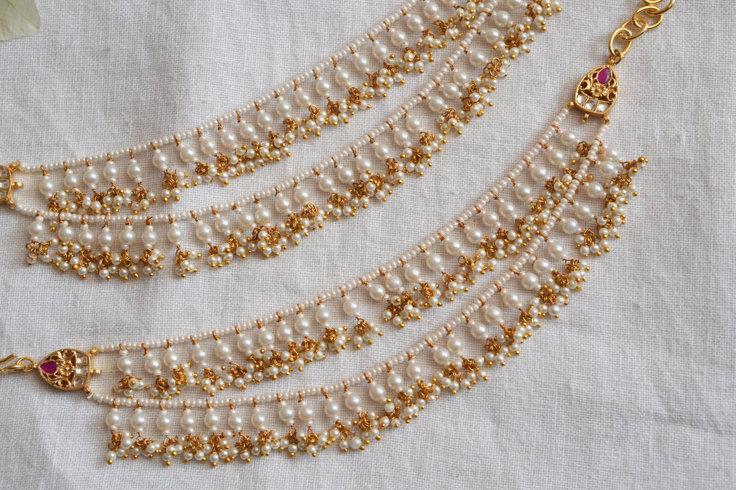 Kundan Beads Earchain(9-358)(A)