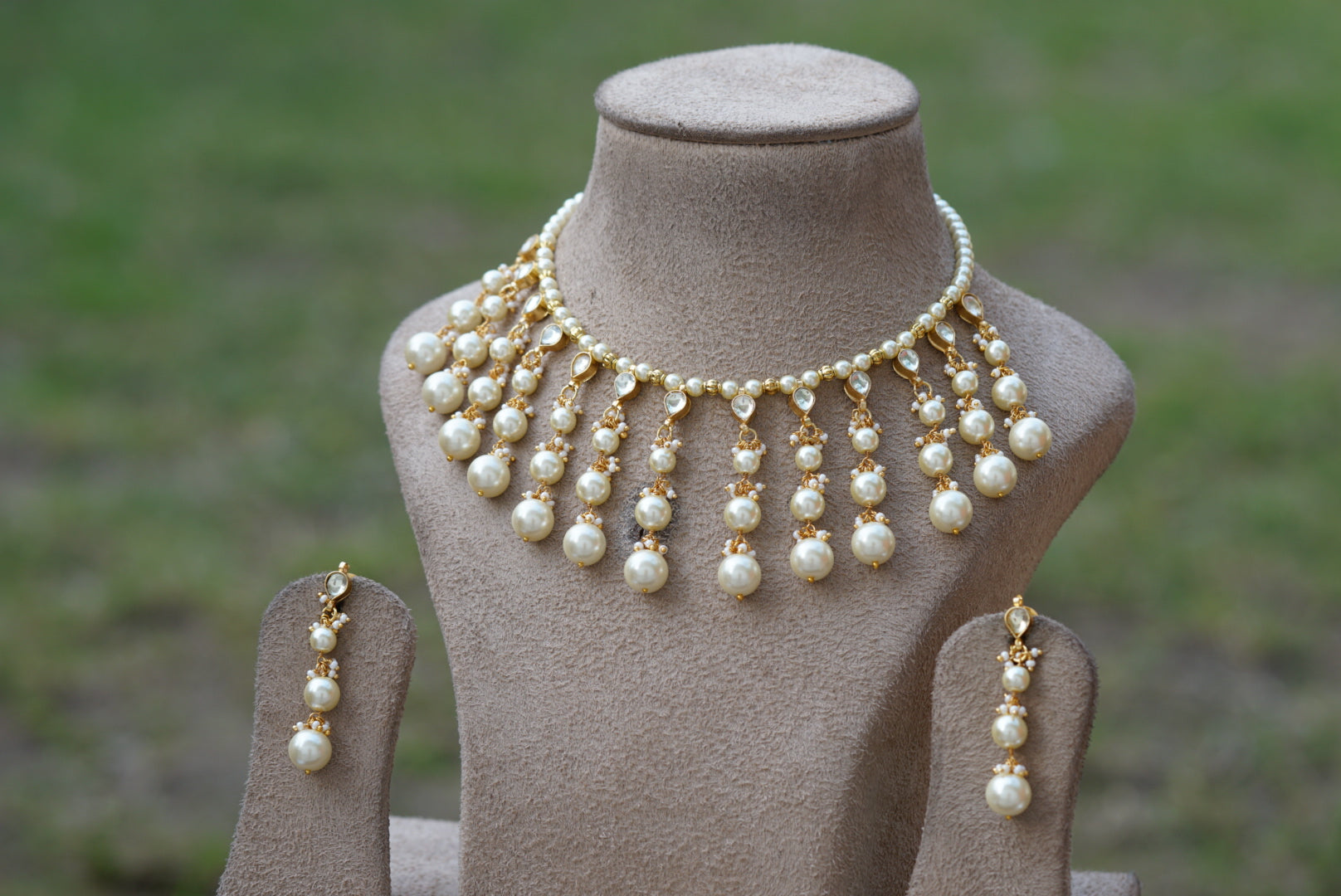 Kundan Beads necklace set (4-6681)(N) - JEWELSTYLE