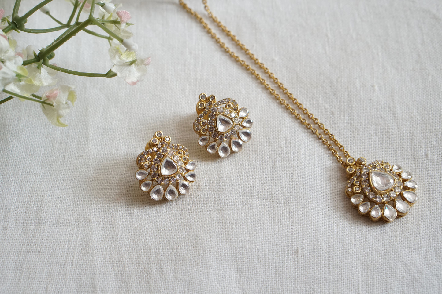Polki Pendant set (4-8733)(B) - JEWELSTYLE