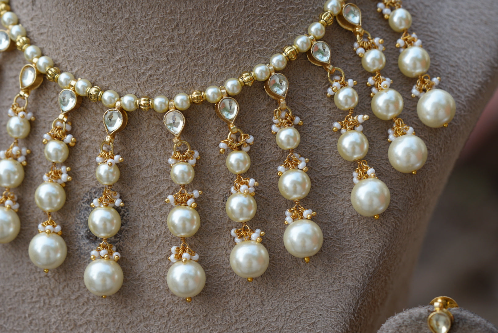 Kundan Beads necklace set (4-6681)(N) - JEWELSTYLE