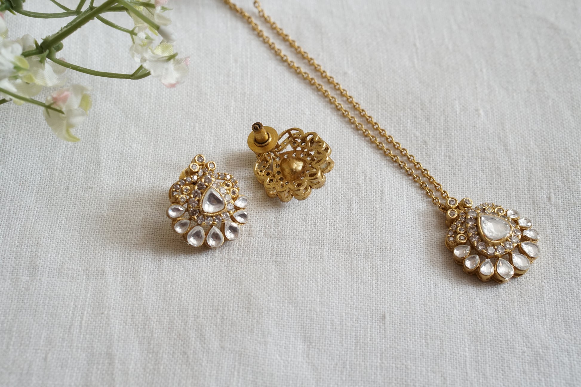 Polki Pendant set (4-8733)(B) - JEWELSTYLE