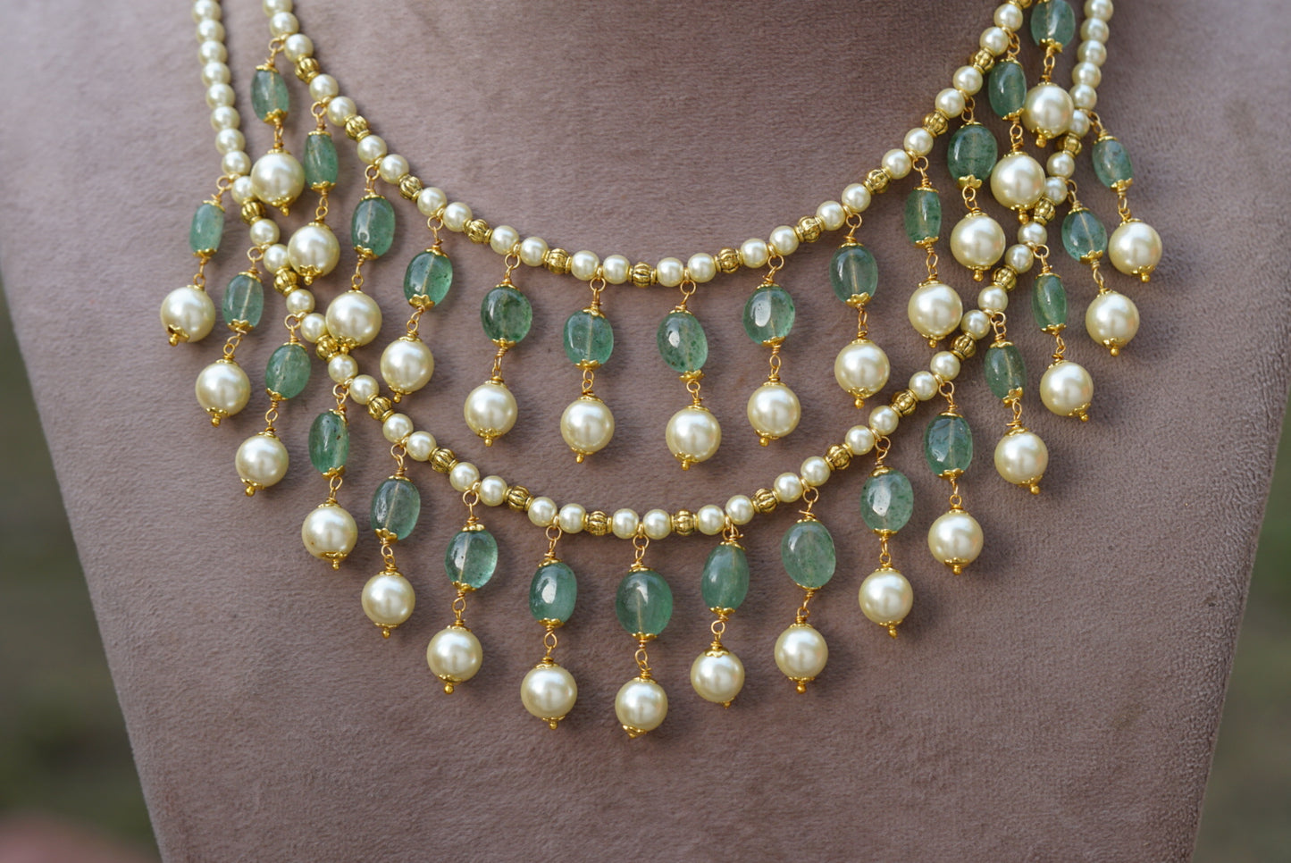 Beads necklace set (4-6679)(N)