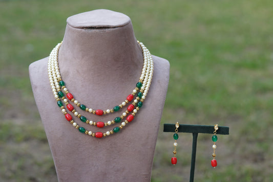 Beads necklace set (4-6677)(N) - JEWELSTYLE