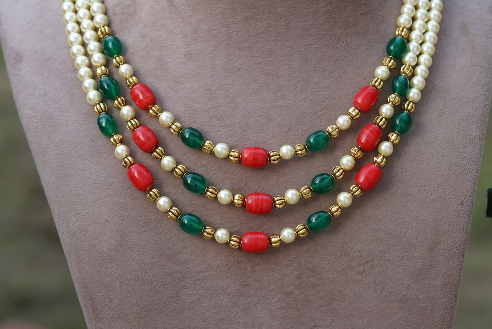 Beads necklace set (4-6677)(N) - JEWELSTYLE