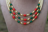 Beads necklace set (4-6677)(N)
