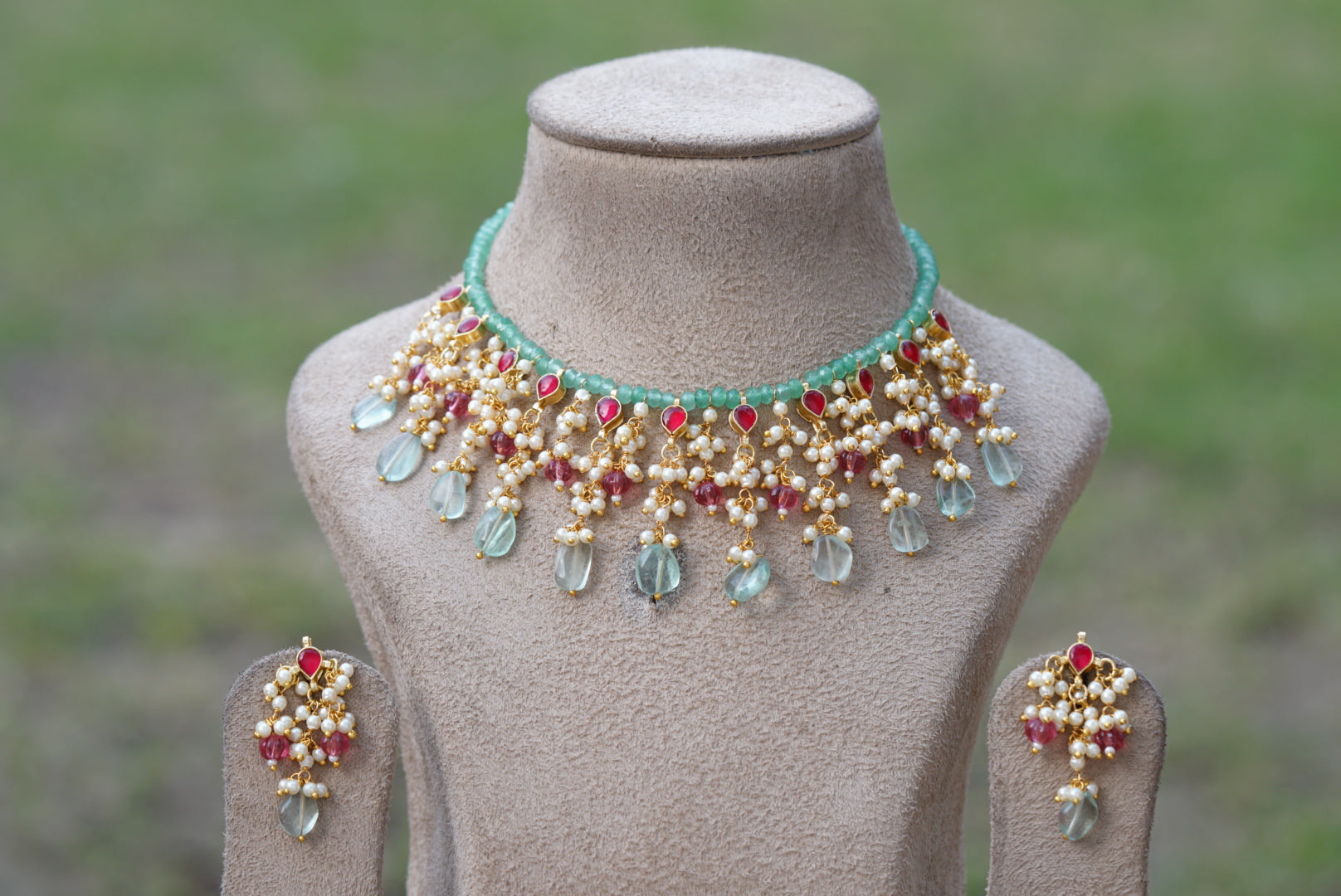 Beads necklace set (4-6678)(N) - JEWELSTYLE