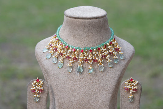 Beads necklace set (4-6678)(N) - JEWELSTYLE