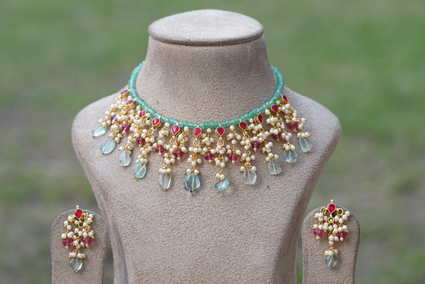 Beads necklace set (4-6678)(N) - JEWELSTYLE