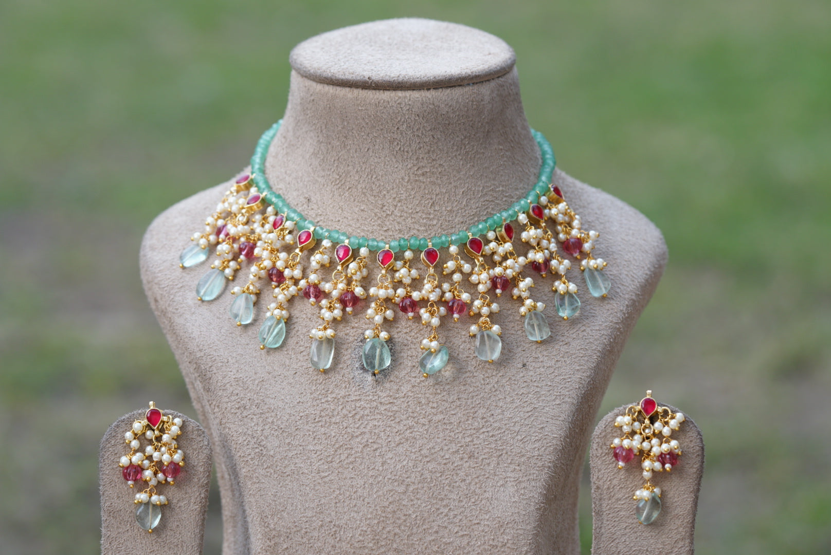 Beads necklace set (4-6678)(N) - JEWELSTYLE