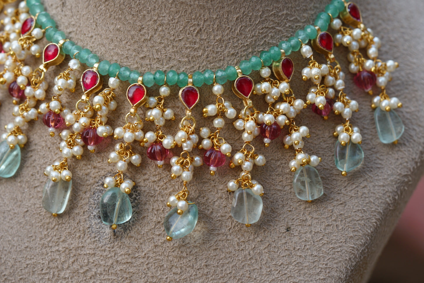 Beads necklace set (4-6678)(N) - JEWELSTYLE