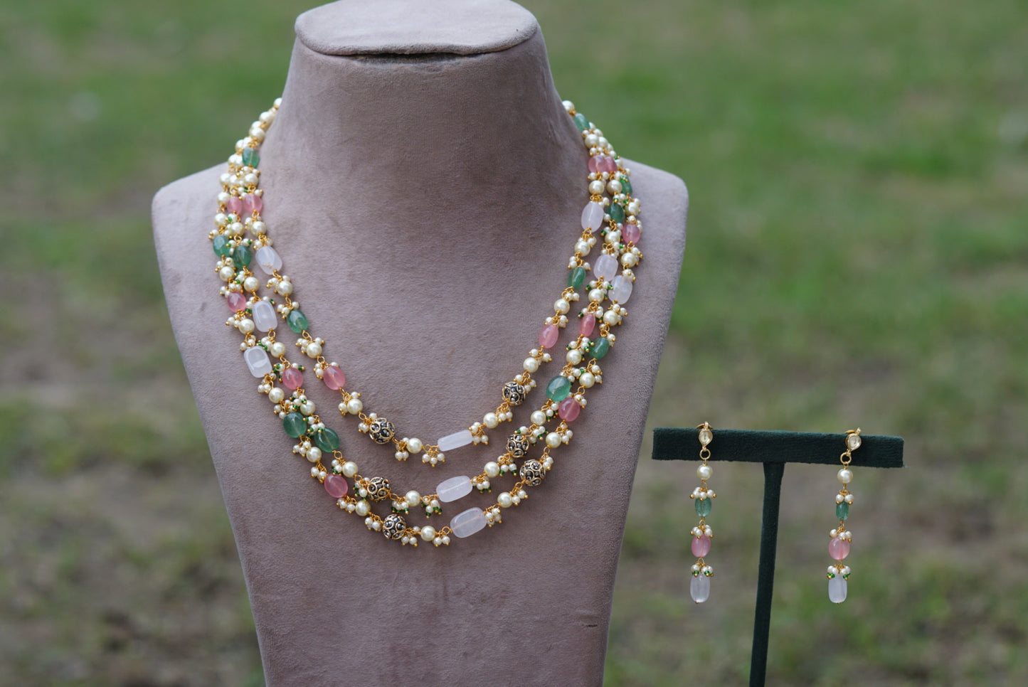 Beads necklace set (4-6690)(N)