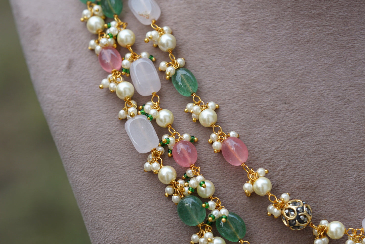 Beads necklace set (4-6690)(N)