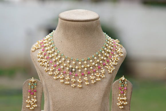 Beads necklace set (4-6683)(N)