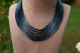 Blue beads Necklace  (4-9754)(Ex)