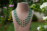 Green beads Necklace  (4-9753)(Ex)