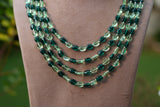 Green beads Necklace  (4-9753)(Ex)