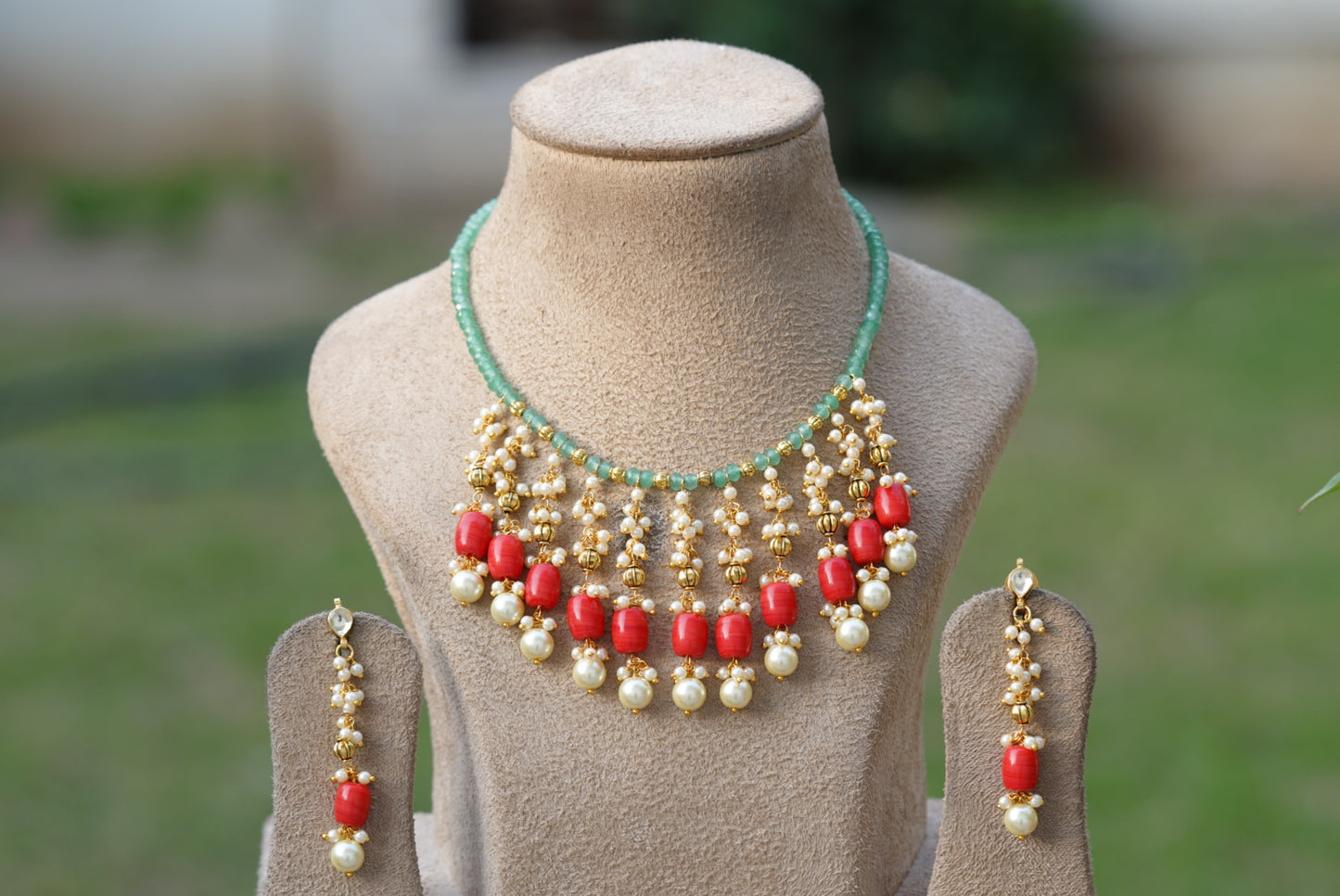 beads necklace set (4-6722)(N)