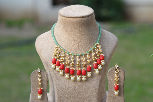 beads necklace set (4-6722)(N)
