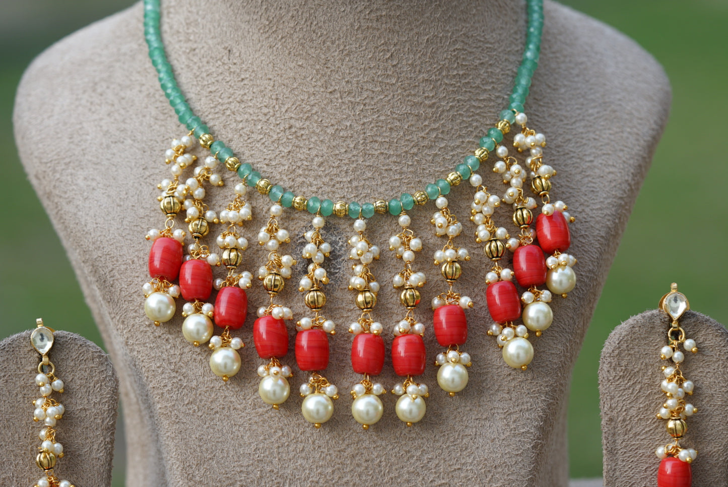 beads necklace set (4-6722)(N)