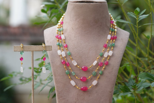 beads necklace set (4-6721)(N)