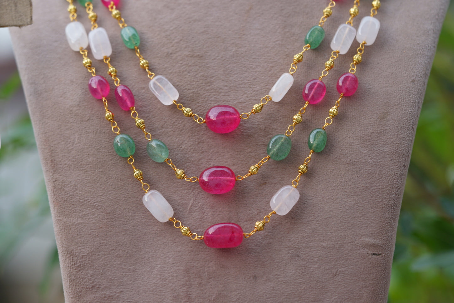 beads necklace set (4-6721)(N)