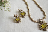 Yellow Stone Polki Pendant set (4-8739)(B)