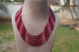 Red Beads Necklace (4-7907)(K)(offer piece)