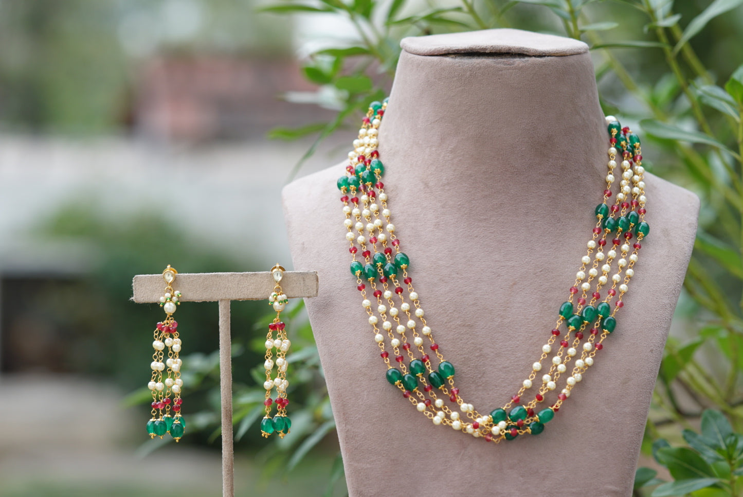 beads necklace set (4-6720)(N)