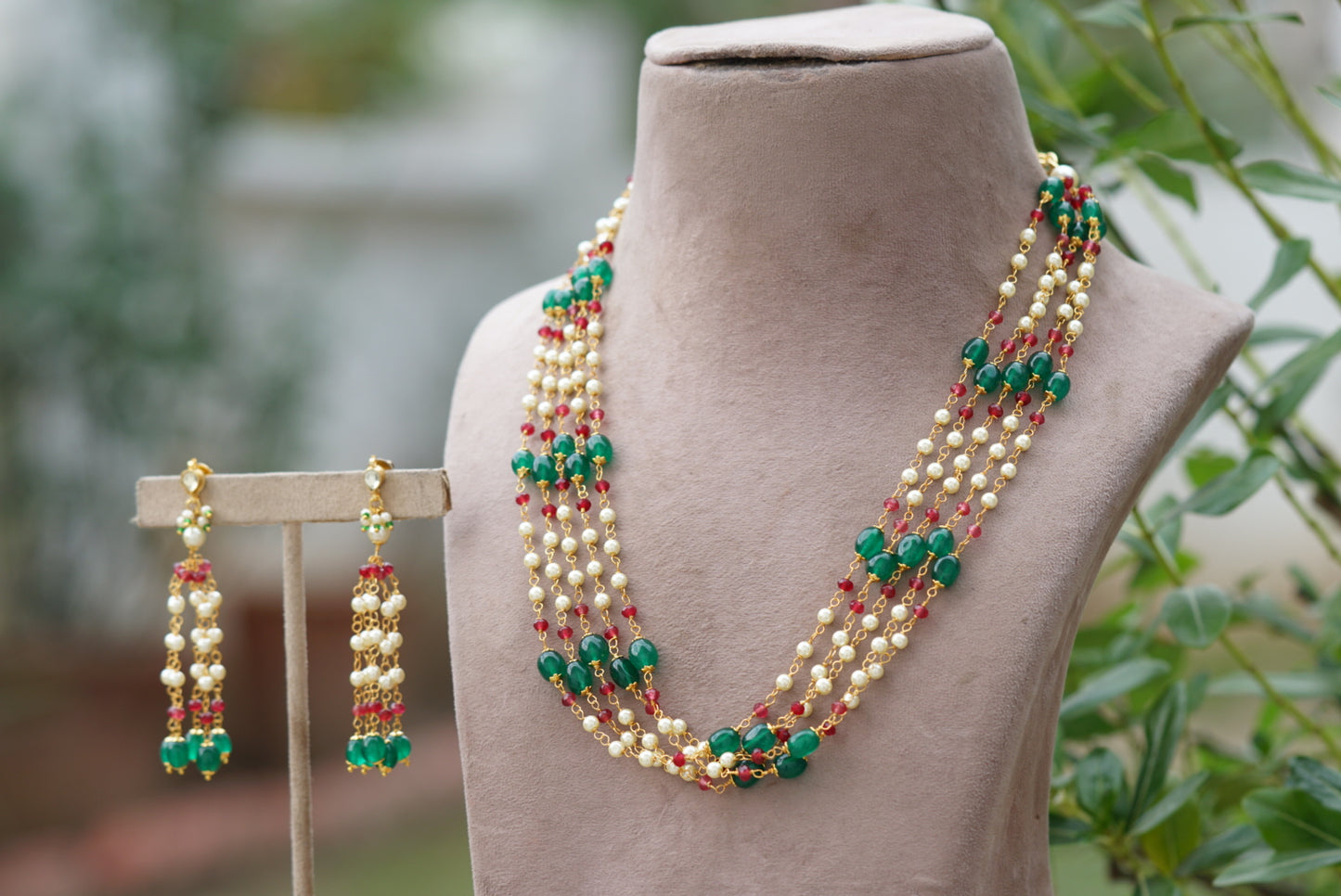 beads necklace set (4-6720)(N)