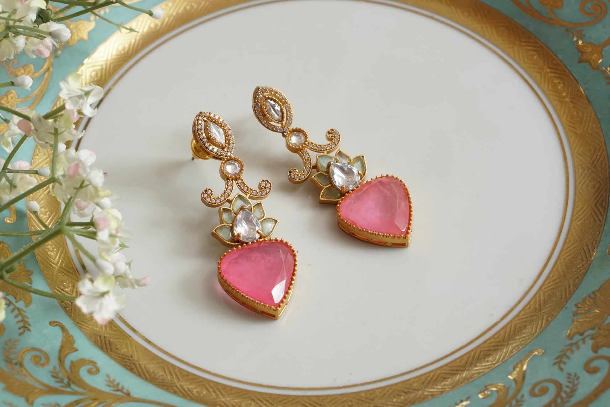 Polki earrings (1-4891)(B) - JEWELSTYLE