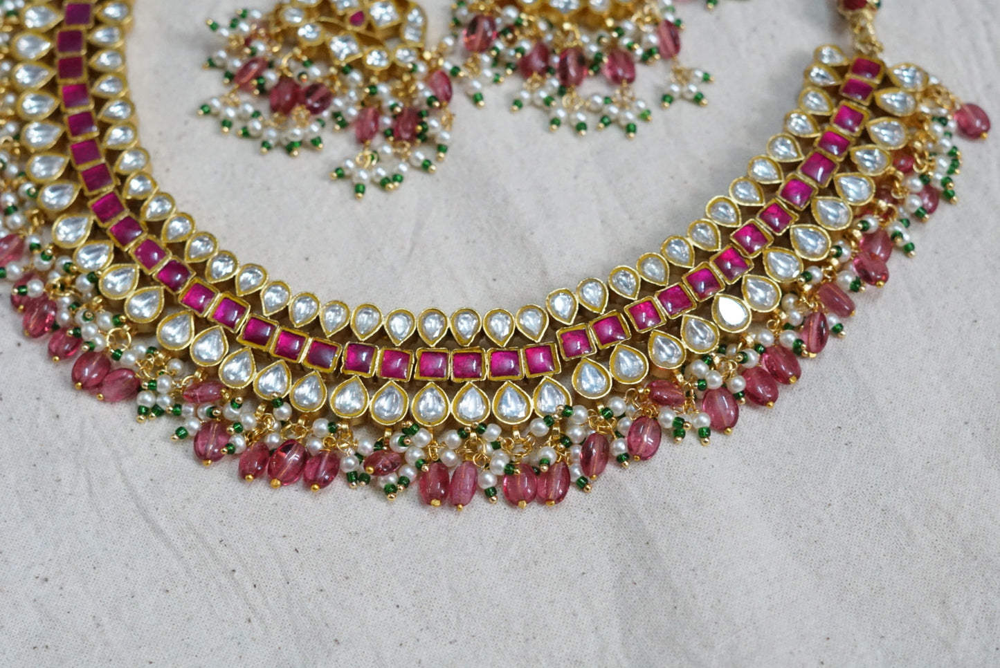 Kundan necklace set (4-5947)(R)(PREORDER)