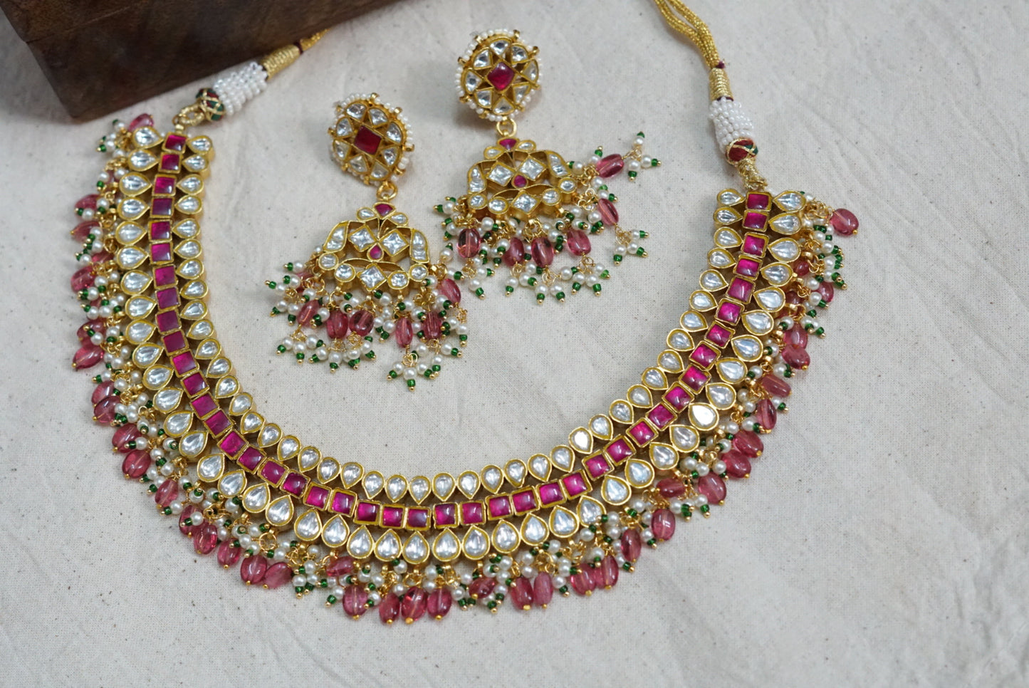 Kundan necklace set (4-5947)(R)(PREORDER)
